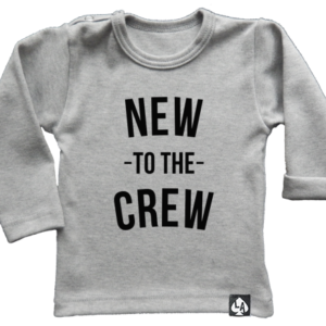 baby tshirt grijs new to the crew