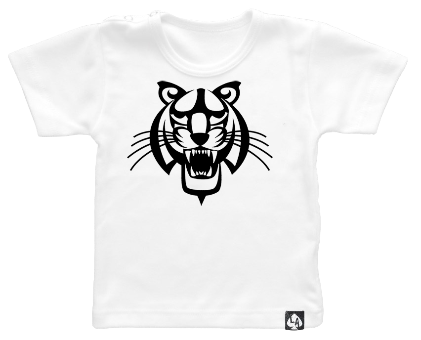 baby tshirt tijger korte mouw wit