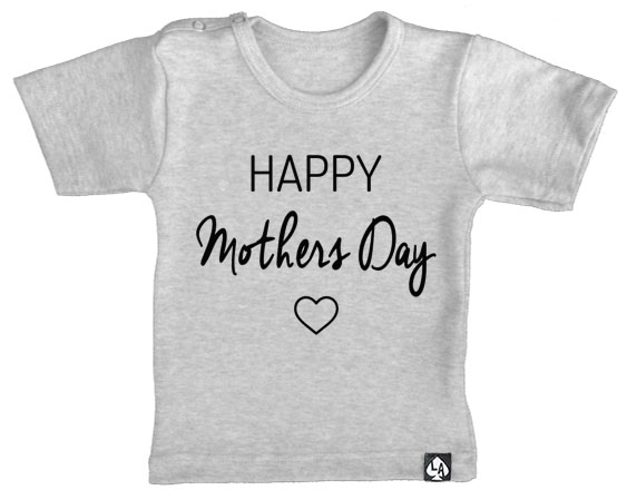 baby tshirt happy mothersday grijs