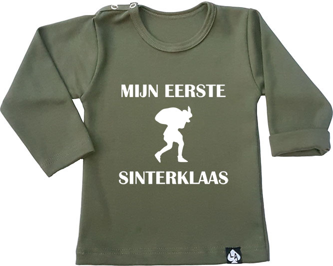 baby tshirt special eerste Sinterklaas kahki