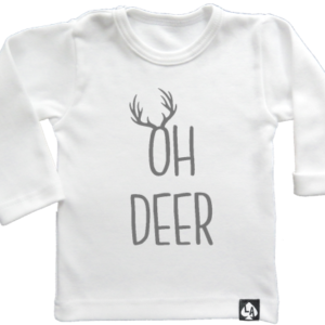 baby tshirt specials kerst oh deer wit