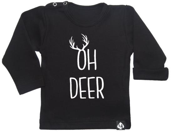 baby tshirt specials kerst oh deer zwart