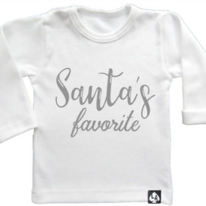 baby tshirt specials kerst santa's favorite wit