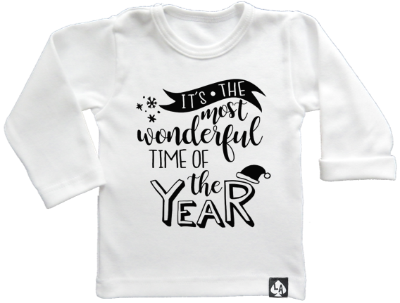 baby tshirt specials kerst wonderful time wit
